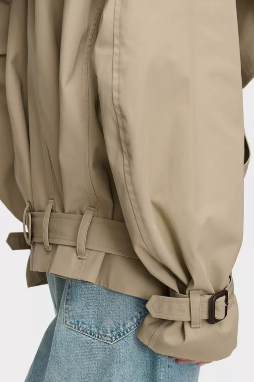 Folded Collar Cotton Caban - Jackets