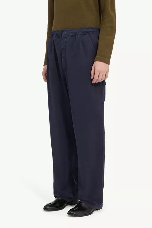 Overdyed gabardine wide-leg trousers - Pants