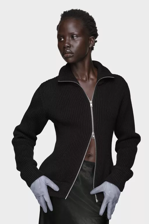 Wool zipped cardigan - Cardigan
