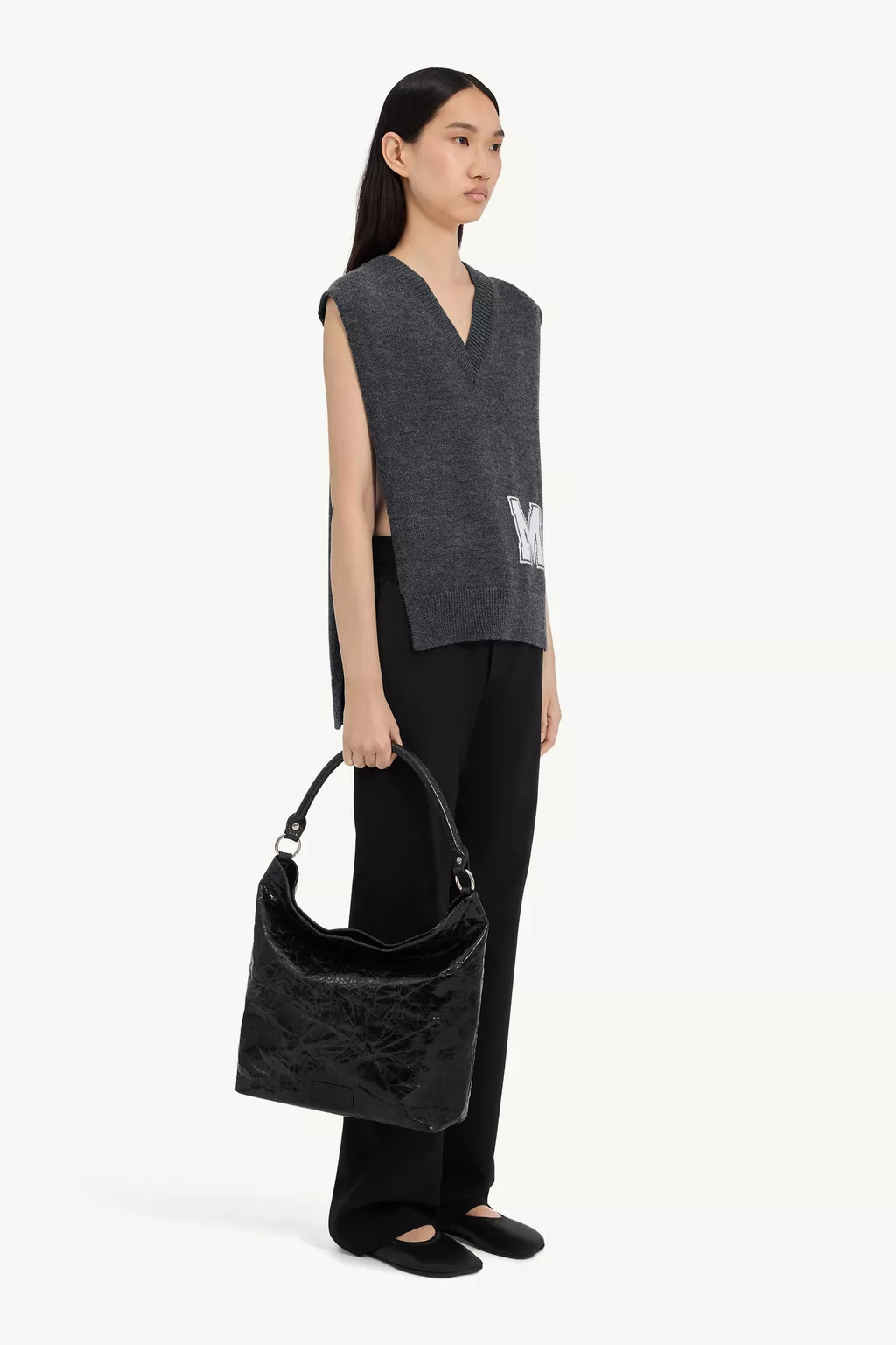 Dark grey Sleeveless knit vest | Maison Margiela Official