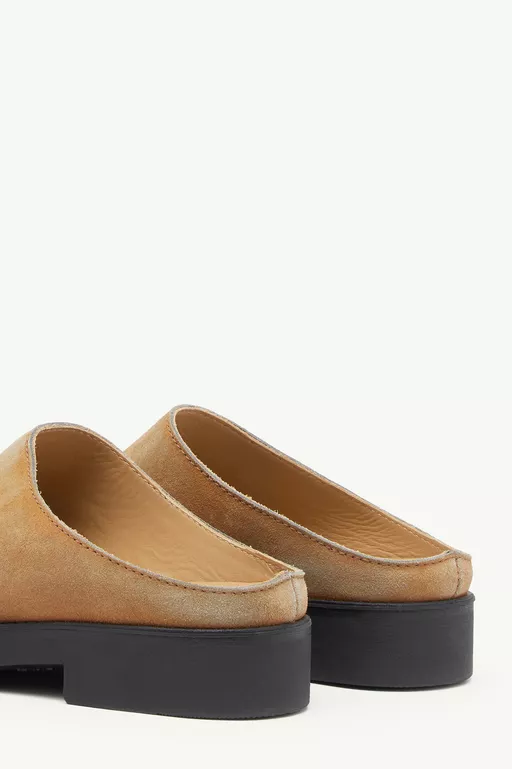 Washed suede Biker mules - Slippers