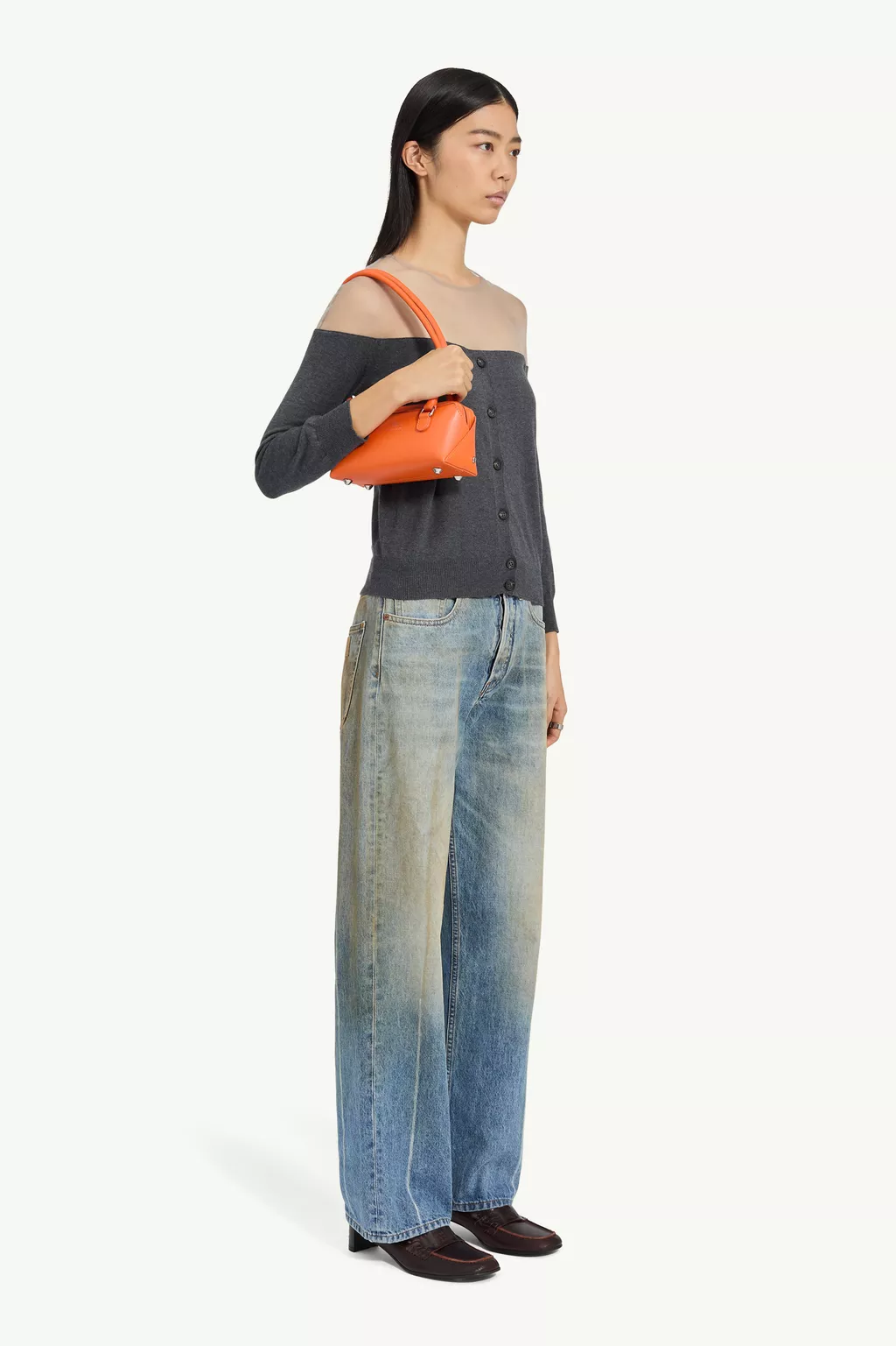 Gray Knit Cardigan | MM6 Official