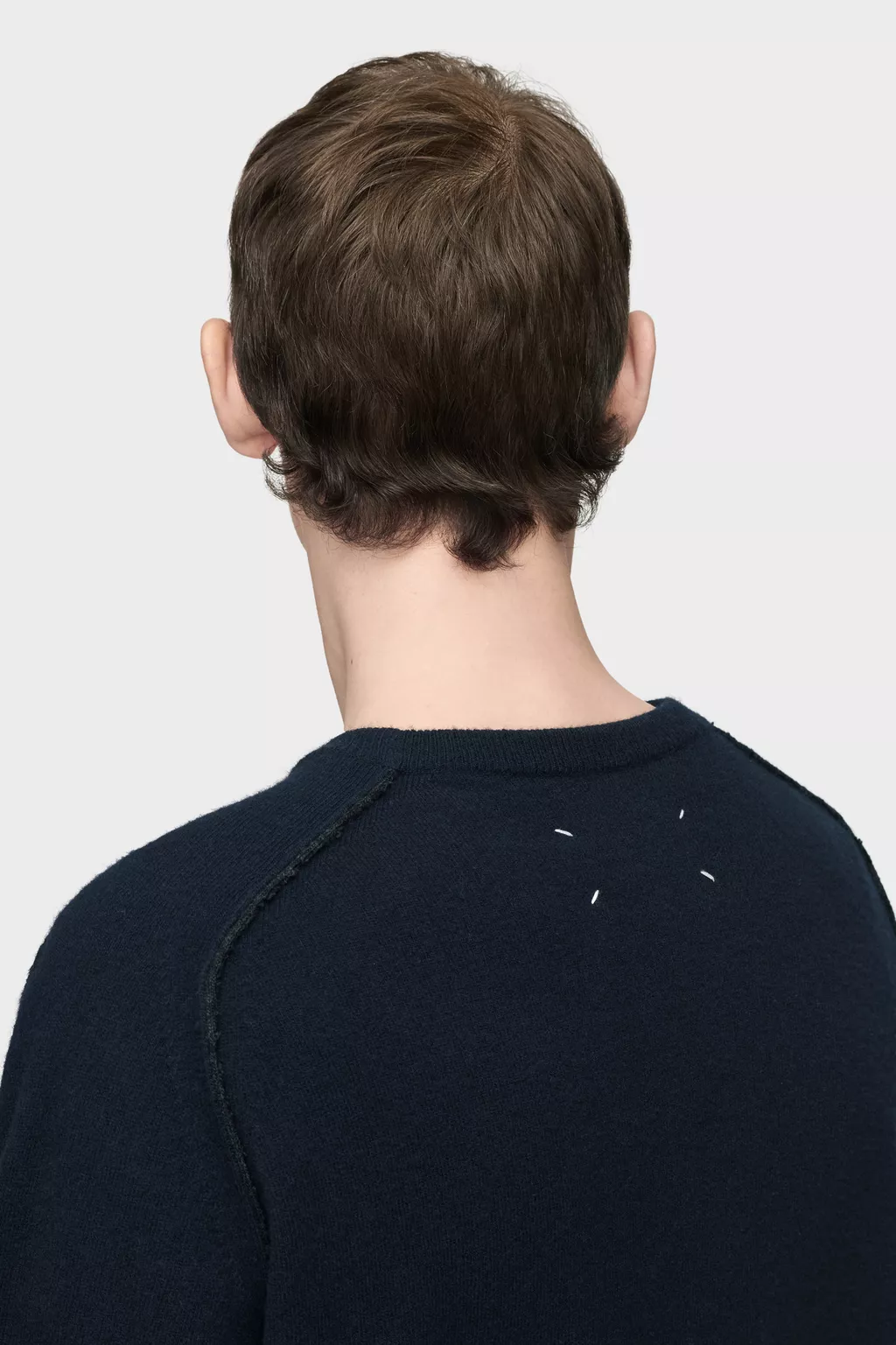 Navy Blue Virgin Wool Crewneck Sweater | Maison Margiela Official