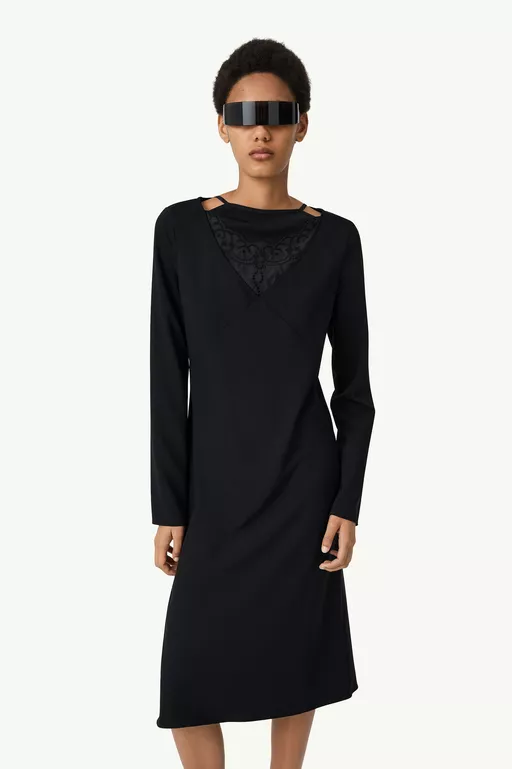 Double layer Sangallo embroidery dress - Maxi Dress