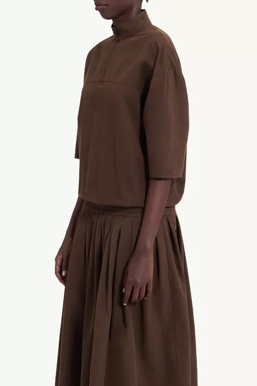 ウール シャーティングシャツドレス - ショートドレス