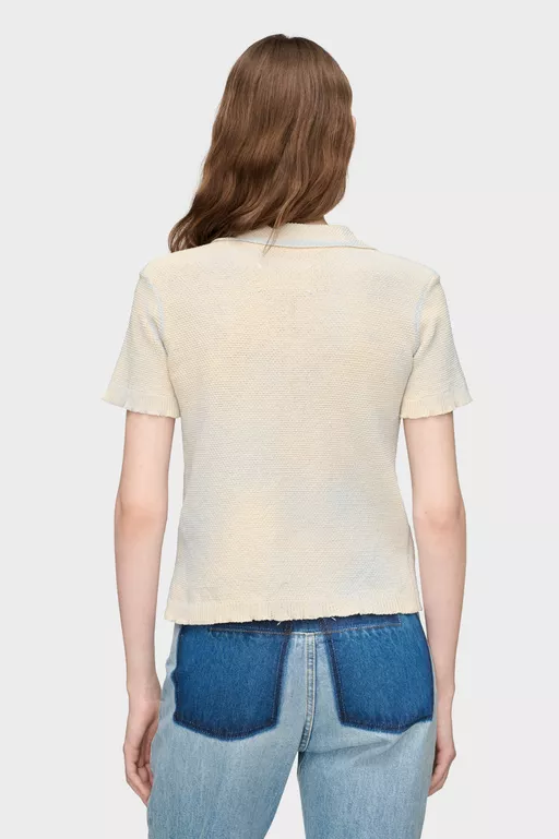 Stamped Cotton Knit Polo - Polos