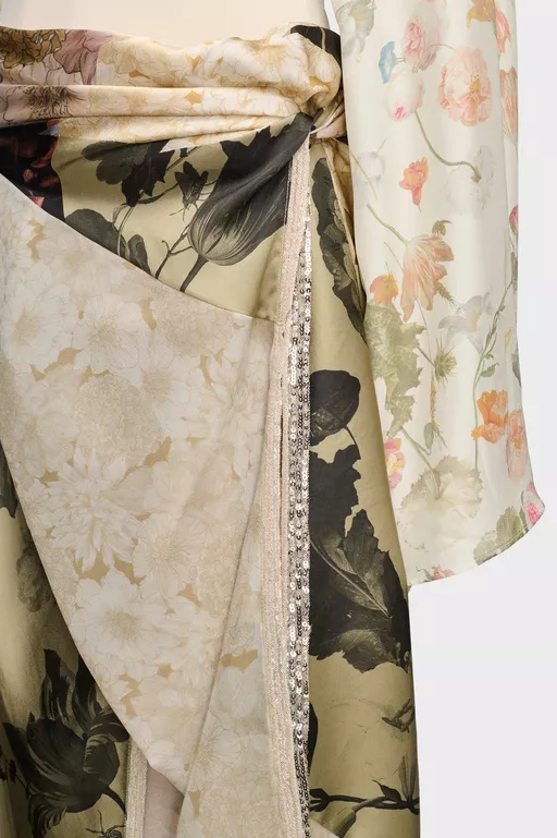 Silk Floral Midi Skirt - Midi Skirts