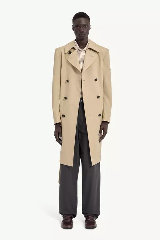 Double-Breasted Belted Trench Coat - Raincoats