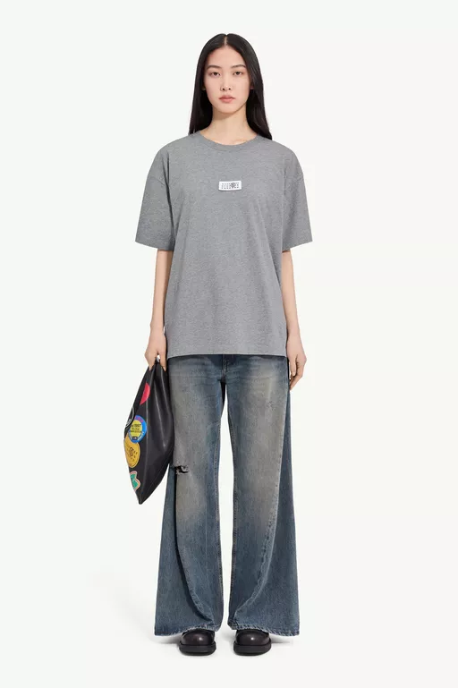 ラベル コットン ジャージTシャツ - Tシャツ