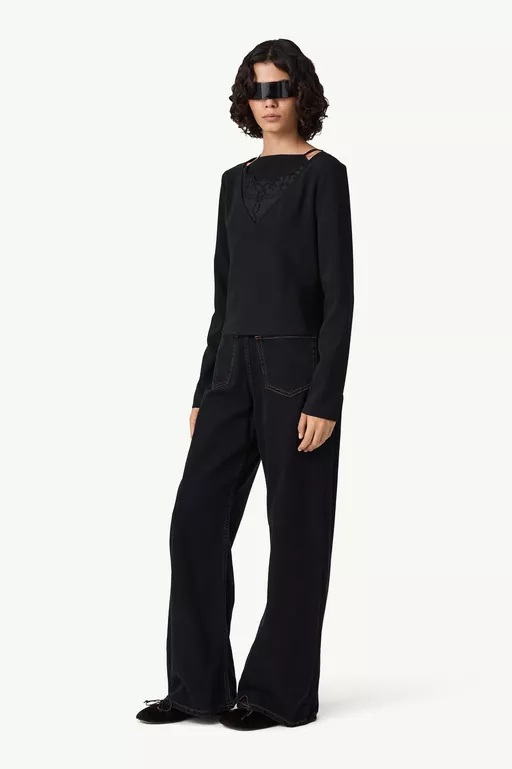 Sangallo embroidery top - Short-sleeved Top