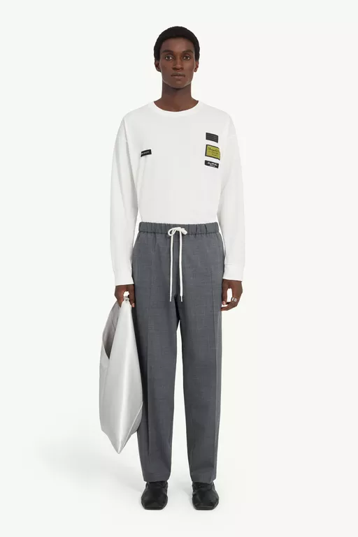 Tailored wool-blend trousers