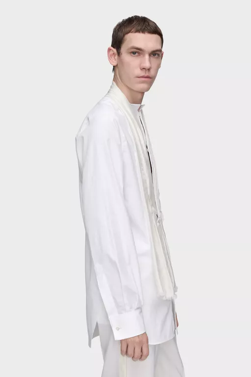Scarf Tailored Shirt - Long-sleeved Shirt