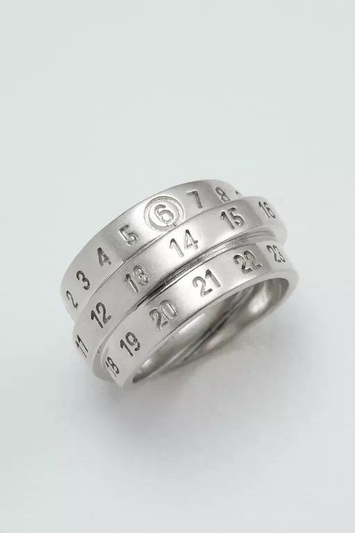 Triple Logo Numeric Signature Ring - Rings