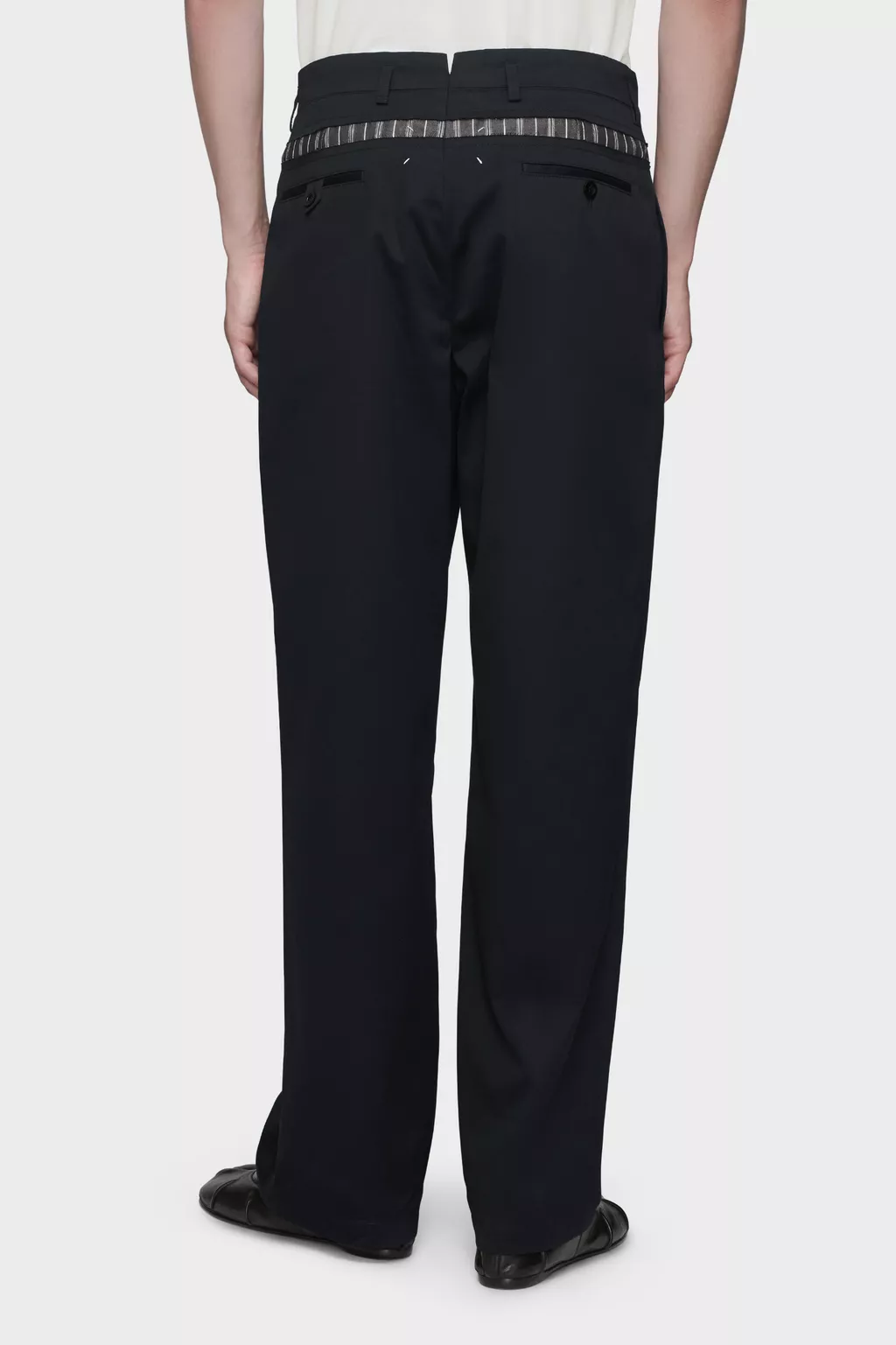 Maison Margiela パンツ Black Waxed cotton wide-leg trousers | Maison Margiela Official
