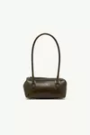 Olive - Bauletto Shoulder Bag Mini crackled leather