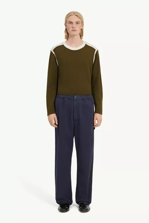 Overdyed gabardine wide-leg trousers - Pants