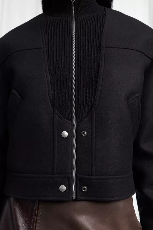 Virgin Wool Bomber Jacket - Jackets