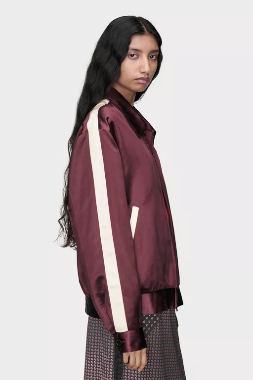 Satin Bomber Jacket - Jackets