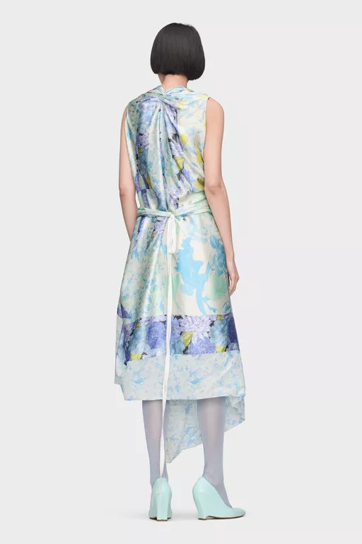 Floral Drape Wrap Dress - Midi Dress