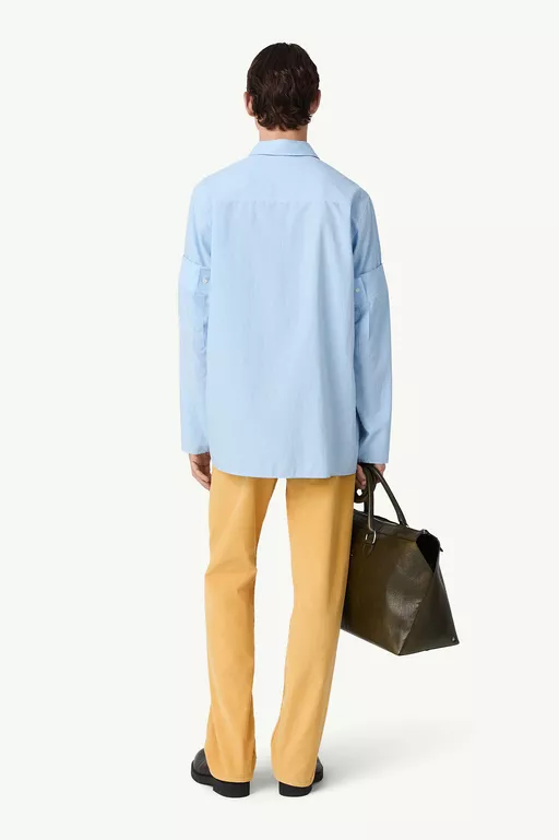 Numeric embroidery striped shirt - Shirts