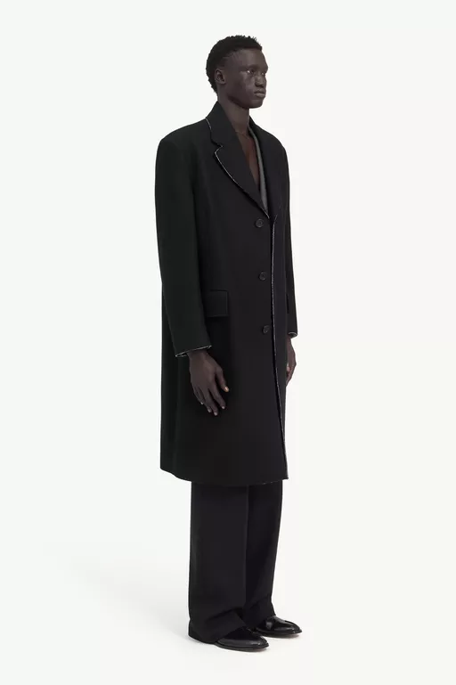 Wool felt single-breasted coat - Coats
