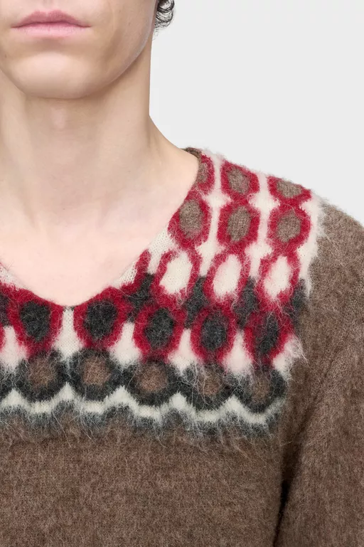 Alpaca Wool V-Neck Sweater - V-neck