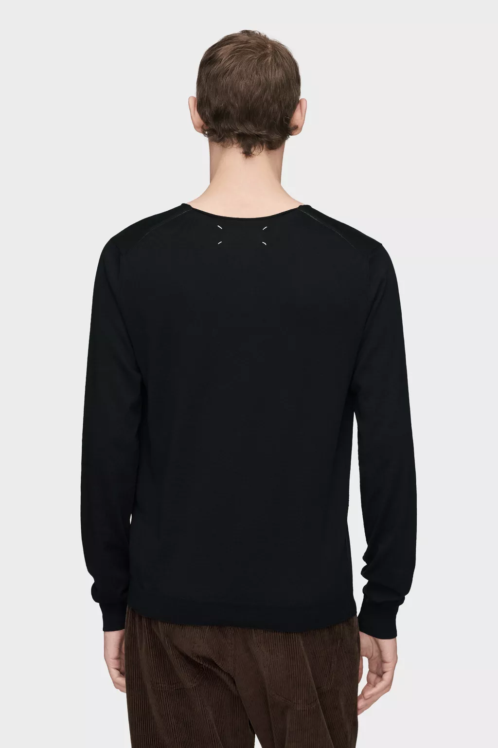 Black Cotton V-Neck Sweater | Maison Margiela Official