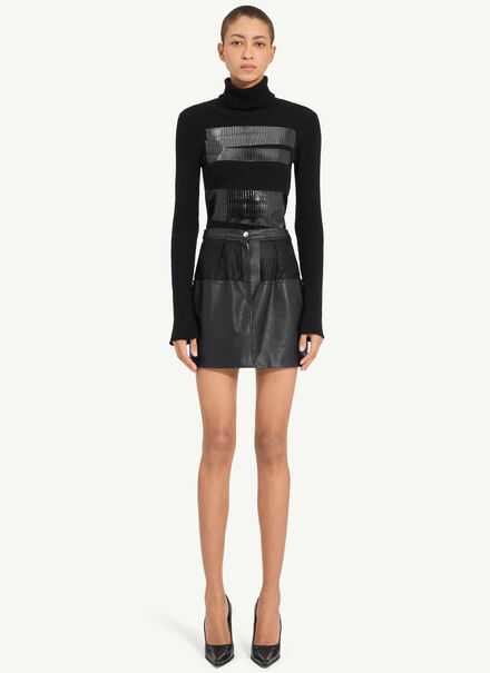 Faux leather mini skirt