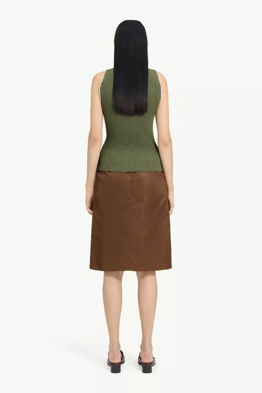 Ribbed Knit Sleeveless Top - Tops