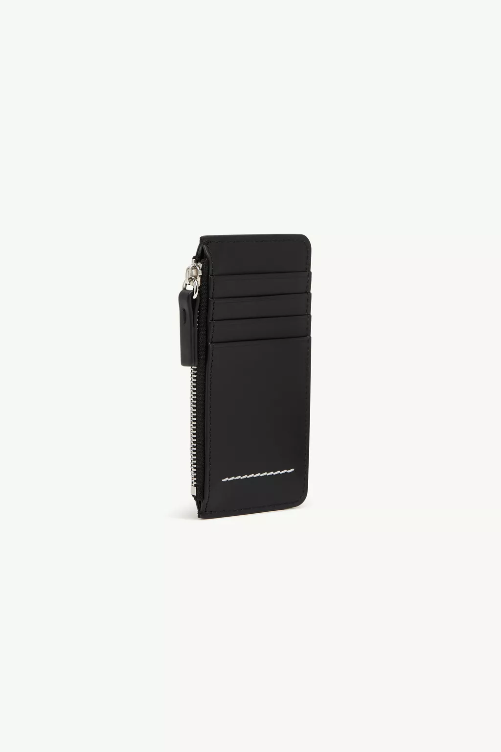Black Numeric logo zip card holder | MM6 Official