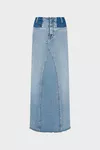 Blue jeans - Two-Tone Denim Maxi Skirt