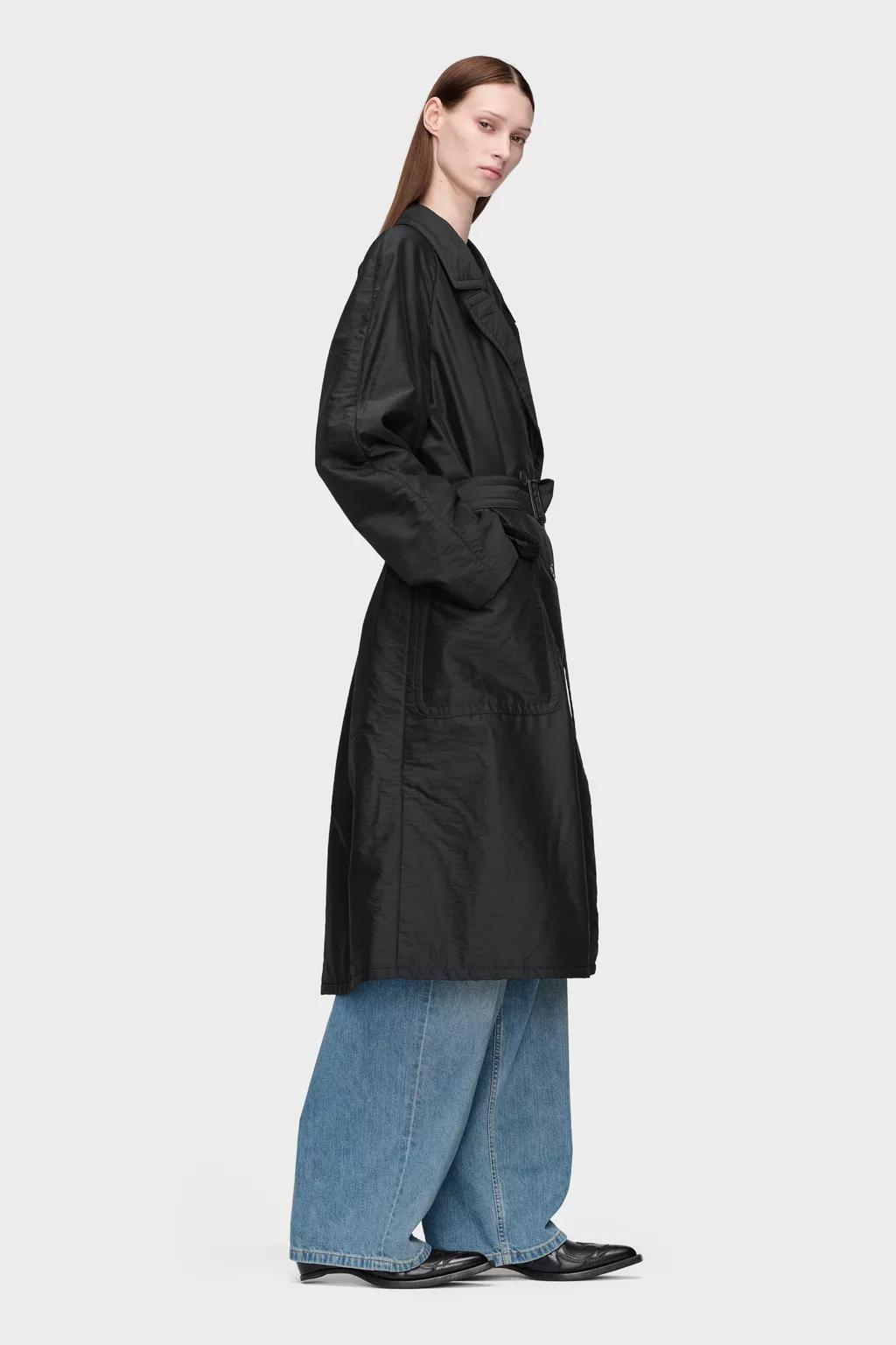 Black Virgin Wool Double-Breasted Coat | Maison Margiela Official