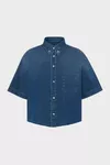 Blau - Kurzes Jeanshemd