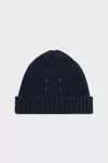 Navy Blue - Virgin wool ribbed beanie