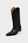 Black - Heel-less Western Boots