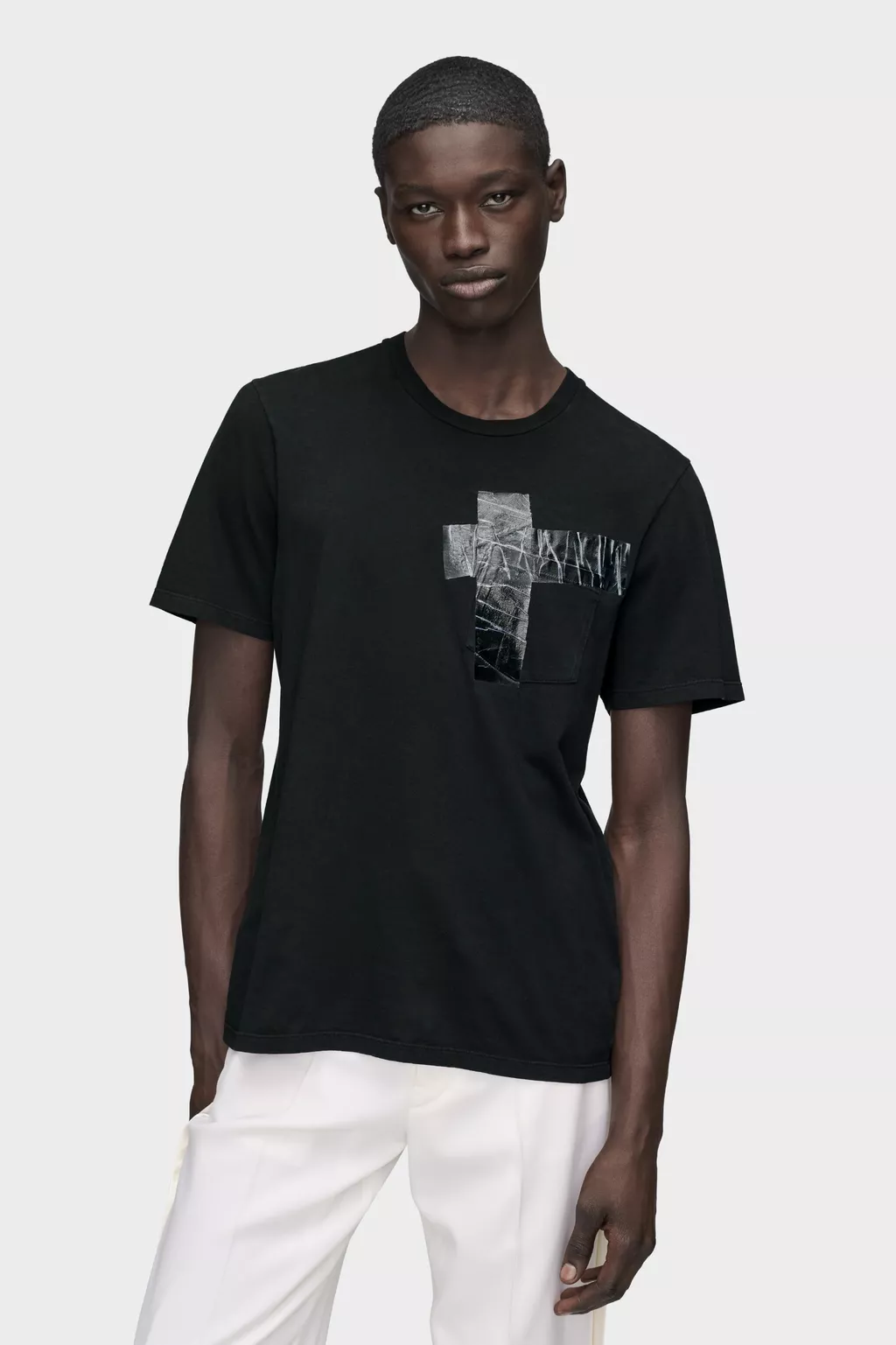 Maison Margiela REPLICA Tシャツ　レプリカ　44 Black Taped Cotton Jersey T-shirt | Maison Margiela Official