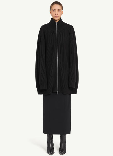 Ribbed knit cardigan dress