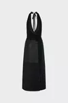 Black - Patchwork Halterneck Dress