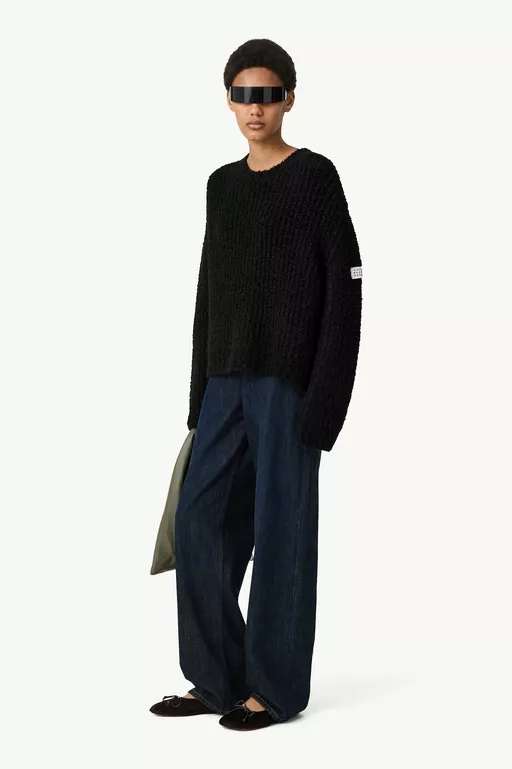 Textured knit crew neck jumper - Knitwear