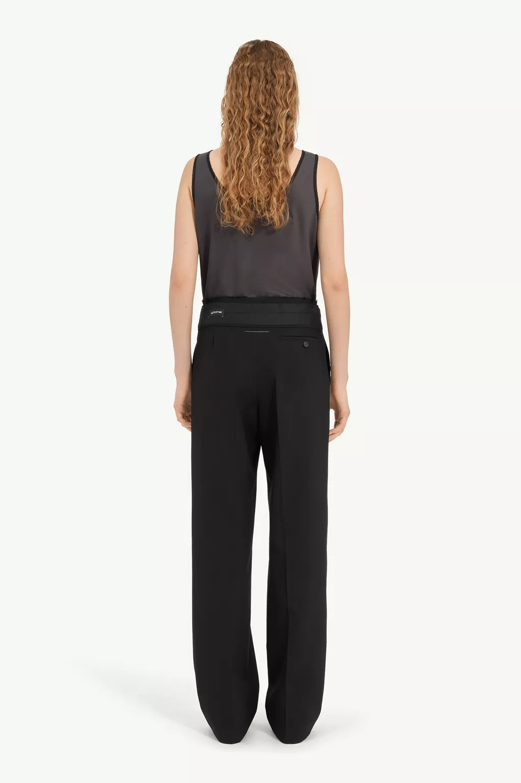 Black Reverse waistband trousers | MM6 Official