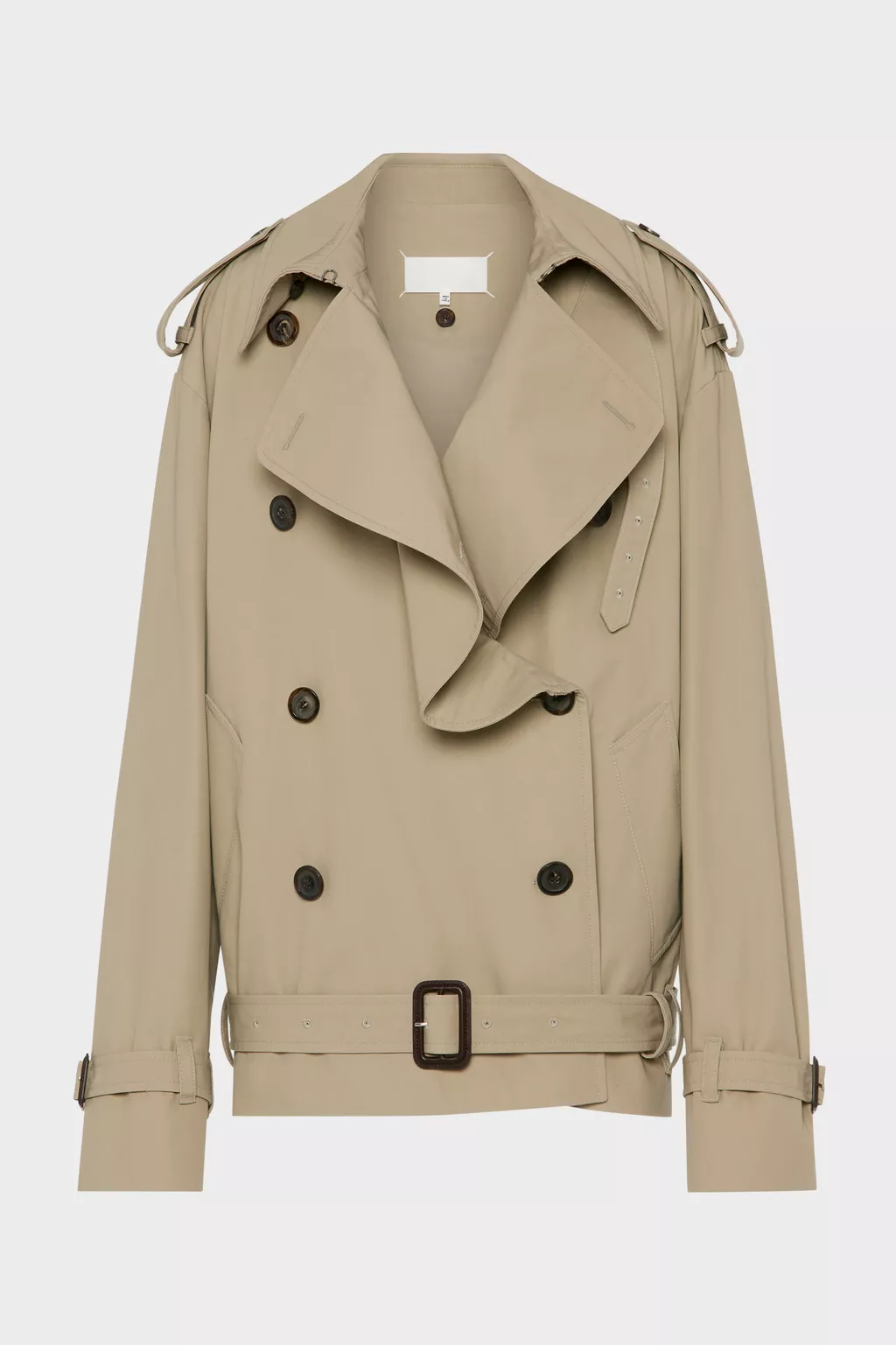 Pink beige Folded Collar Cotton Caban | Maison Margiela Official