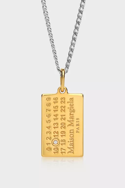 Halskette mit Numeric Anh&auml;nger und Diamant - Halsketten