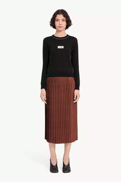 Contrast-trimmed wool blend knit jumper - Knitwear