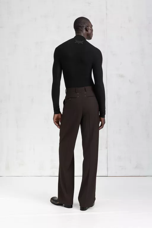 Wool Wide-Leg Trousers - Pants