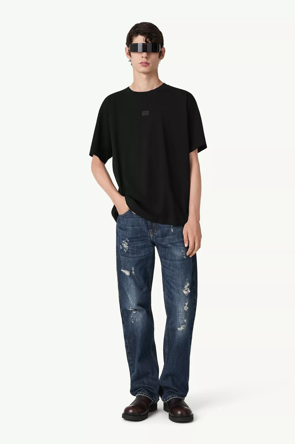 Black Rubber patch t-shirt | MM6 Official