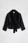 Black - Draped Trench Jacket