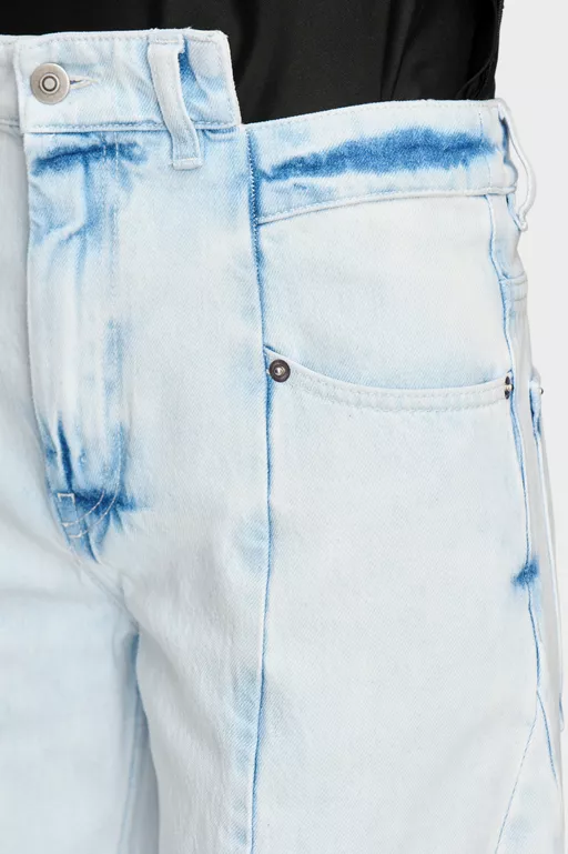 Bleached Spliced Jeans - Denim
