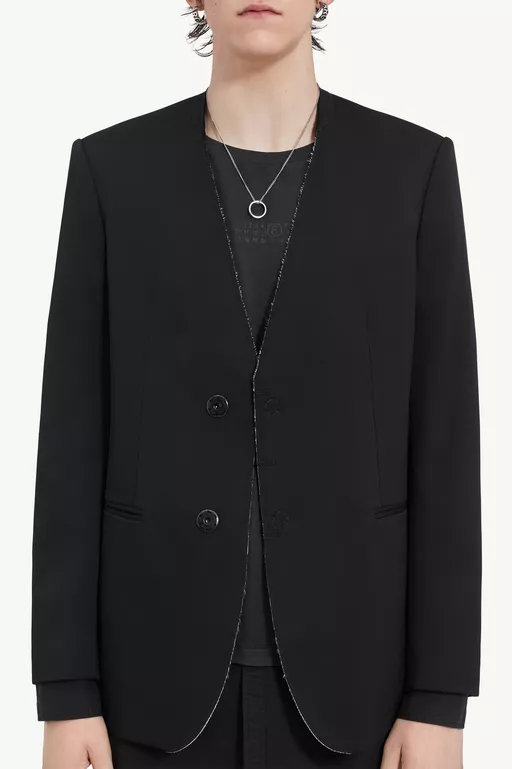 Collarless suit jacket - Jackets