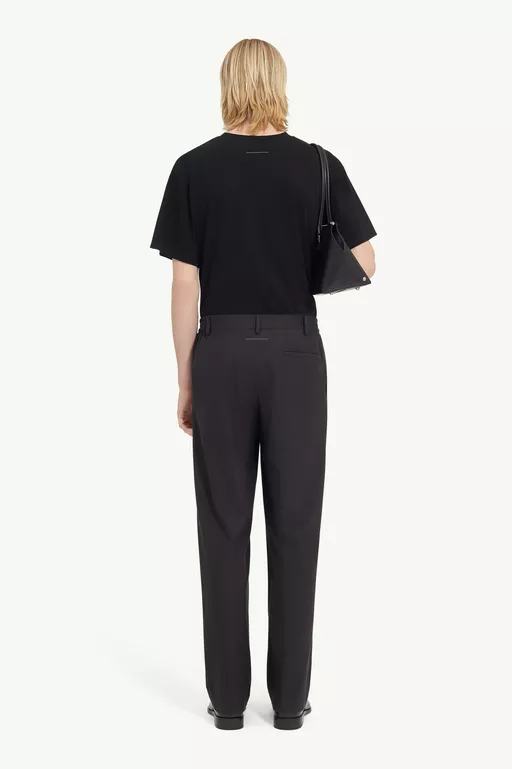Pantaloni in tessuto camiceria di lana - Pantaloni