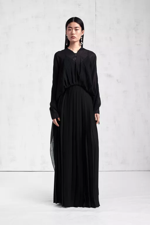 Pleated Kaftan Maxi Dress - Maxi Dress